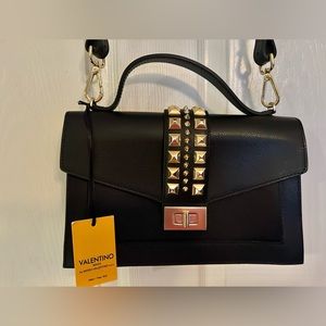 Mario Valentino Adrienne Palmellato Leather Shoulder Bag